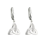Intricate Silver Celtic Trinity Knot Drop Earrings