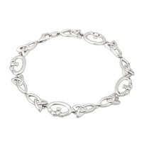 Sterling Silver Claddagh Trinity Knot Bracelet