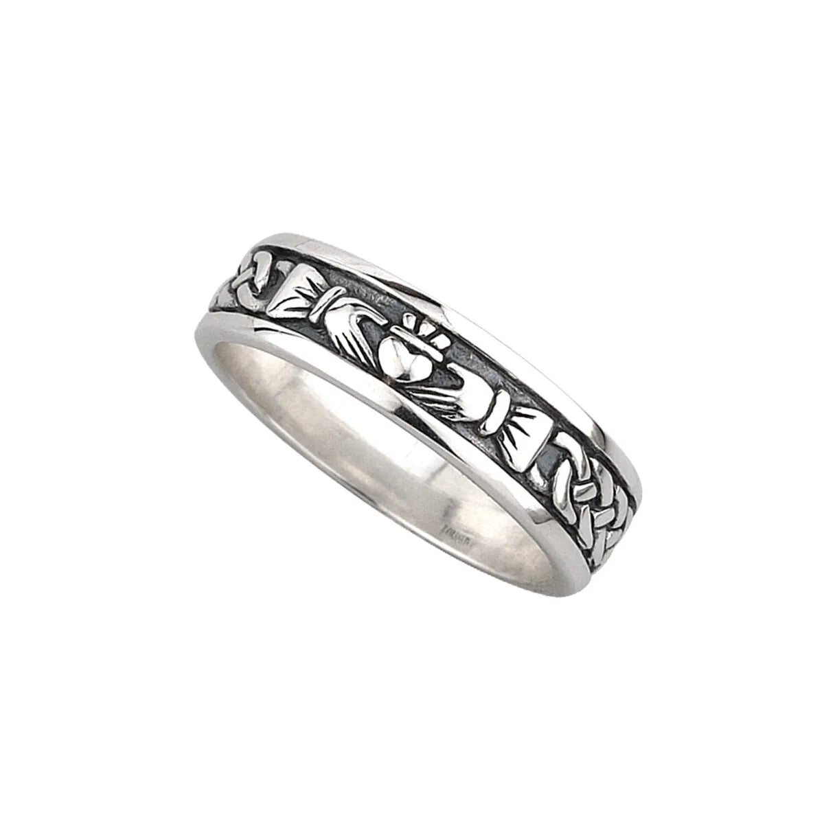 Oxidized Silver Ladies Claddagh Ring – view 4