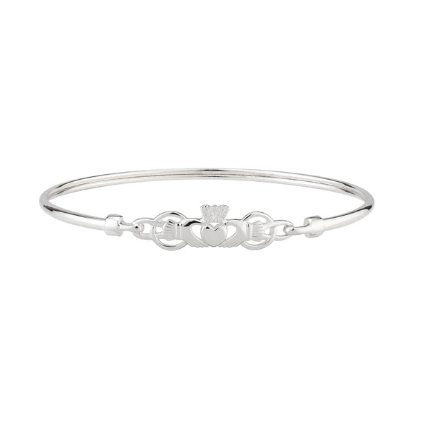 Sterling Silver Irish Claddagh Bangle