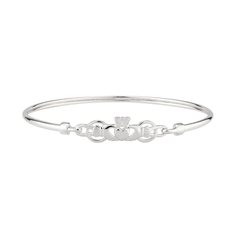 Sterling Silver Irish Claddagh Bangle
