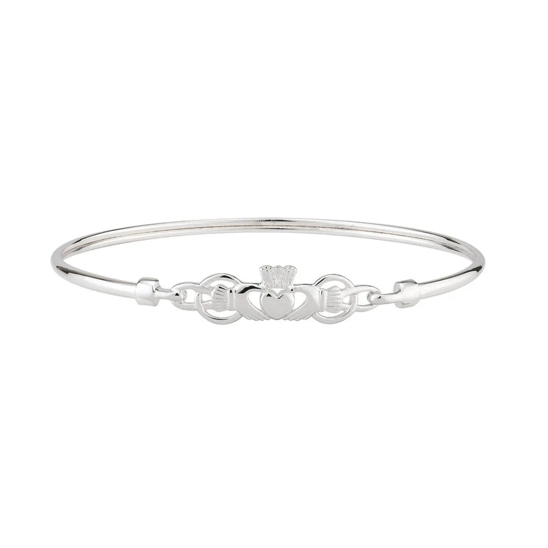 Sterling Silver Irish Claddagh Bangle