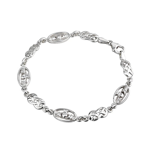 Sterling Silver Claddagh Celtic Knot Bracelet