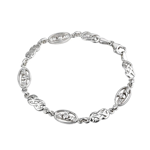 Sterling Silver Claddagh Celtic Knot Bracelet