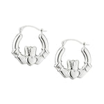 Sterling Silver Claddagh Creole Hoop Earrings