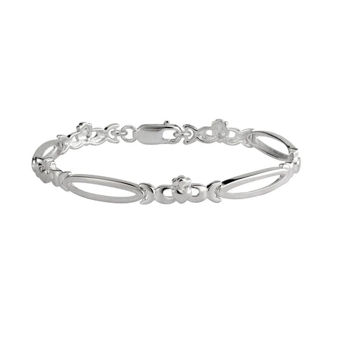 Silver Irish Claddagh Link Bracelet