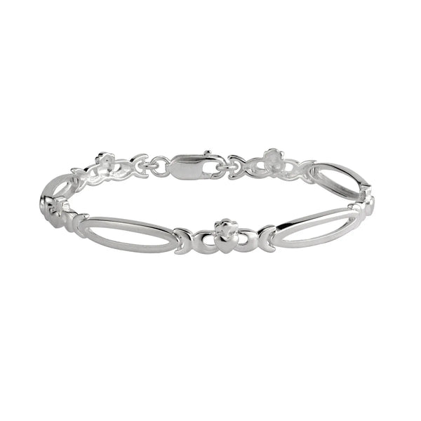 Silver Irish Claddagh Link Bracelet