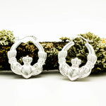 Silver Claddagh Creole Hoop Earrings