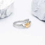 Sterling Silver Claddagh Ring with Gold Heart