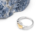 Sterling Silver Claddagh Ring with Gold Heart