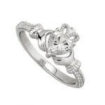 Silver Claddagh Birthstone Ring