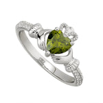 Silver Claddagh Birthstone Ring