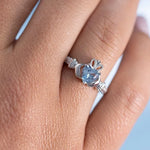 Silver Claddagh Birthstone Ring