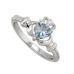 Silver Claddagh Birthstone Ring