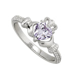 Silver Claddagh Birthstone Ring
