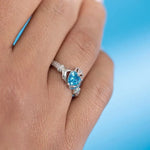 Silver Claddagh Birthstone Ring