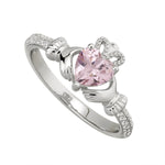 Silver Claddagh Birthstone Ring