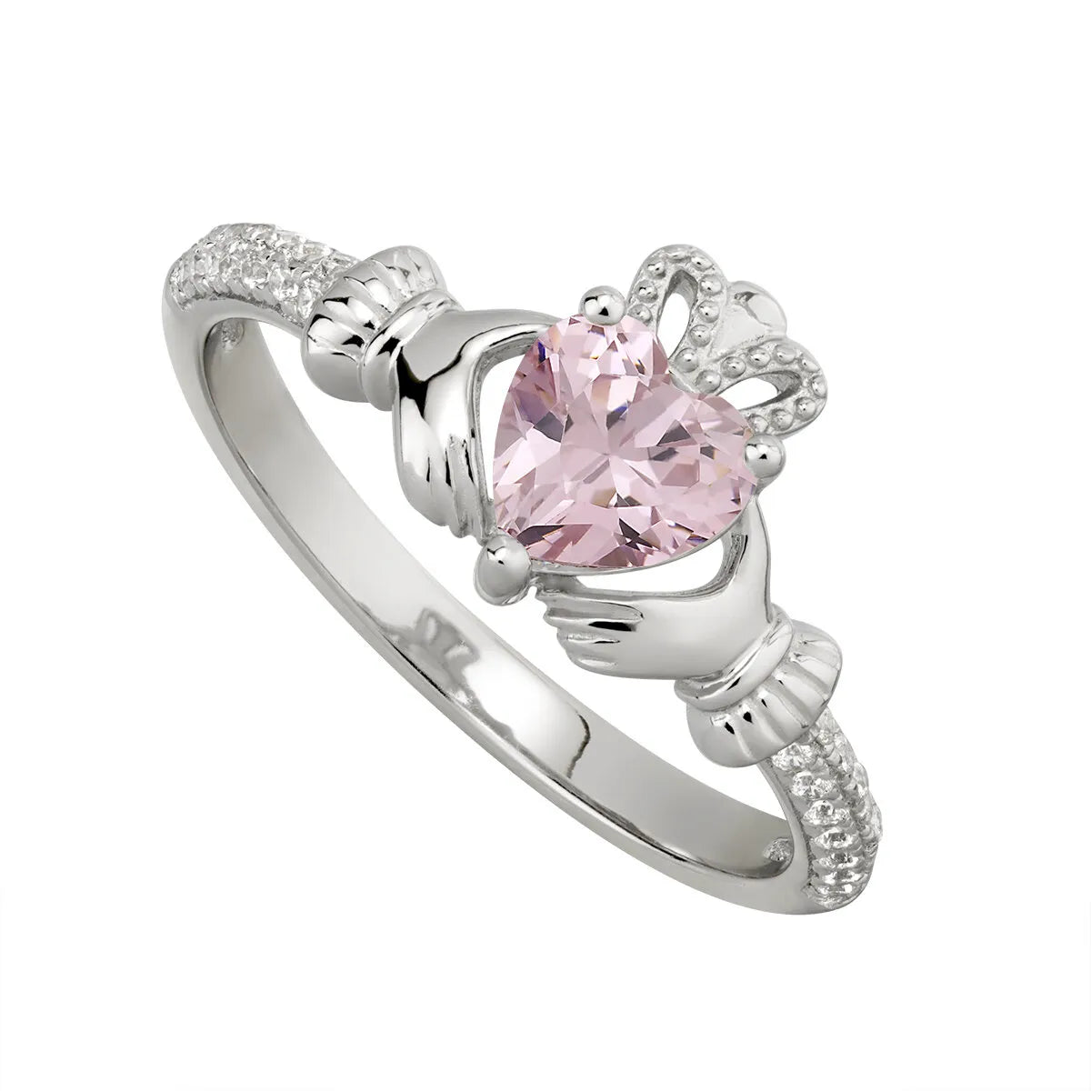 Silver Claddagh Birthstone Ring