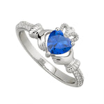 Silver Claddagh Birthstone Ring
