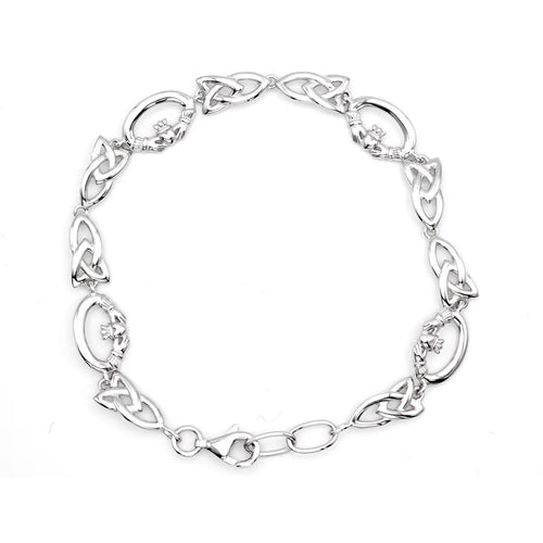 Sterling Silver Claddagh Trinity Knot Bracelet