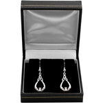 Sterling Silver Claddagh Trinity Knot Drop Earrings