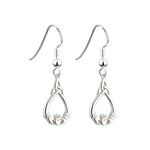 Sterling Silver Claddagh Trinity Knot Drop Earrings