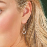 Sterling Silver Claddagh Trinity Knot Drop Earrings