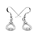 Sterling Silver Claddagh Trinity Knot Drop Earrings