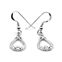 Sterling Silver Claddagh Trinity Knot Drop Earrings