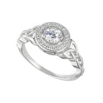 Sterling Silver Trinity Knot Cubic Zirconia Halo Ring