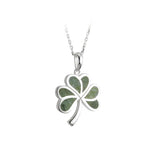 Sterling Silver Connemara Marble Irish Shamrock Necklace