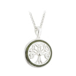 Connemara Marble Celtic Tree Of Life Pendant in Sterling Silver