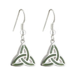 Connemara Marble Silver Trinity Knot Drop Earrings