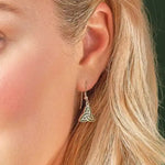 Connemara Marble Silver Trinity Knot Drop Earrings