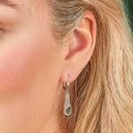Connemara Marble Trinity Knot Drop Earrings in Sterling Silver