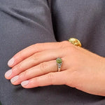 Sterling Silver Trinity Knot Ring With Connemara Marble