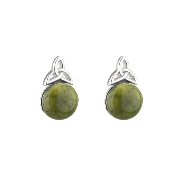 Connemara Marble Silver Trinity Knot Stud Earrings