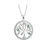 Sterling Silver Celtic Tree Of Life Necklace With Crystals