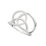 Ladies Silver Cubic Zirconia Trinity Knot Ring