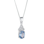Silver Birthstone Trinity Knot Necklace