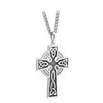 Oxidized Sterling Silver Double Sided Celtic Cross Pendant