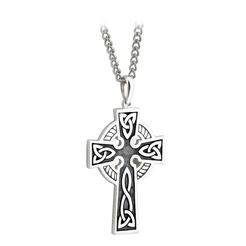 Oxidized Sterling Silver Double Sided Celtic Cross Pendant