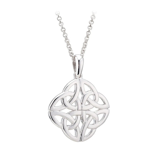 Sterling Silver Celtic Trinity Knot Square Pendant