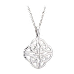 Sterling Silver Celtic Trinity Knot Square Pendant
