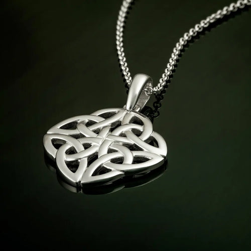 Sterling Silver Celtic Trinity Knot Square Pendant