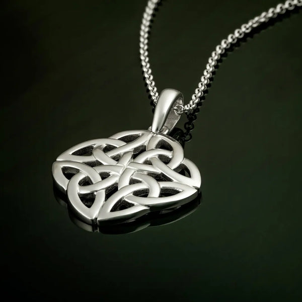 Sterling Silver Celtic Trinity Knot Square Pendant
