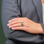 Silver Shamrock Ring With Green Cubic Zirconia