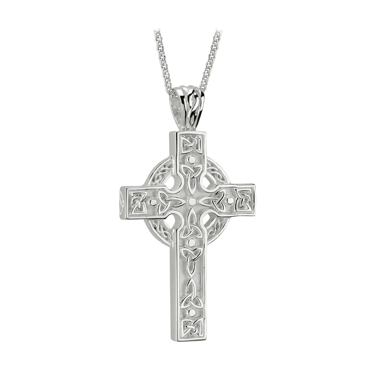Mens Silver Celtic Cross Heavy Pendant