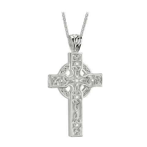 Mens Silver Celtic Cross Heavy Pendant