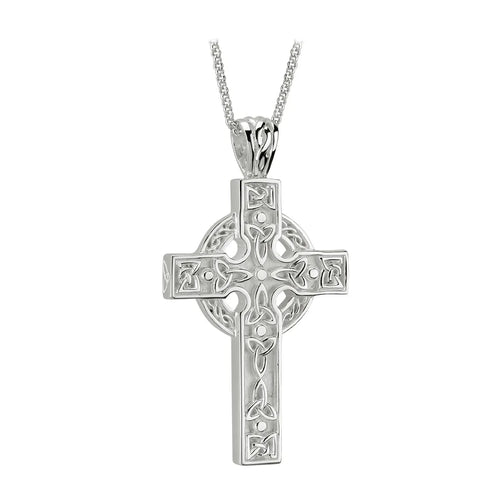 Mens Silver Celtic Cross Heavy Pendant